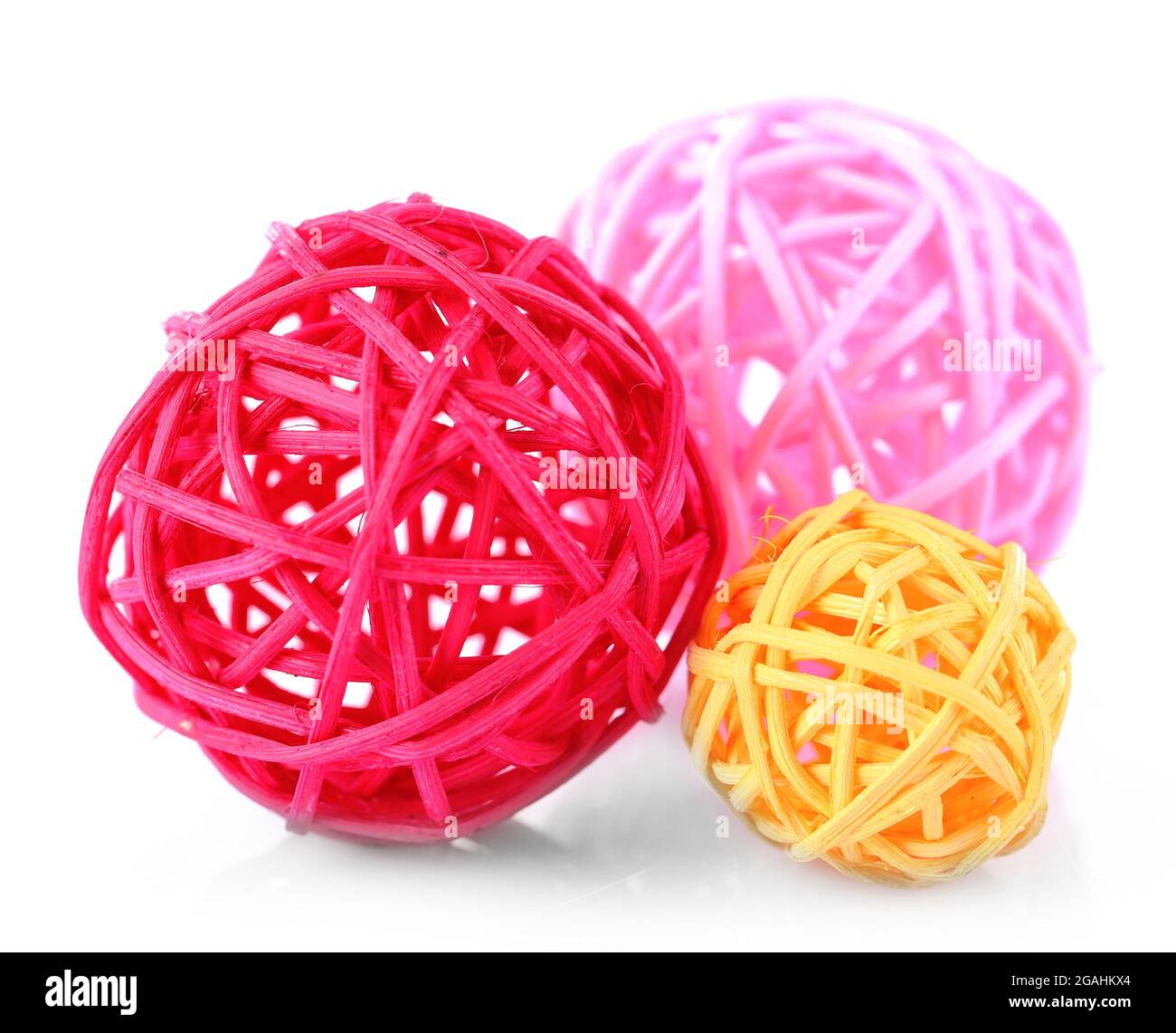 Decorative wicker balls, isolated on white Stock Photo Alamy