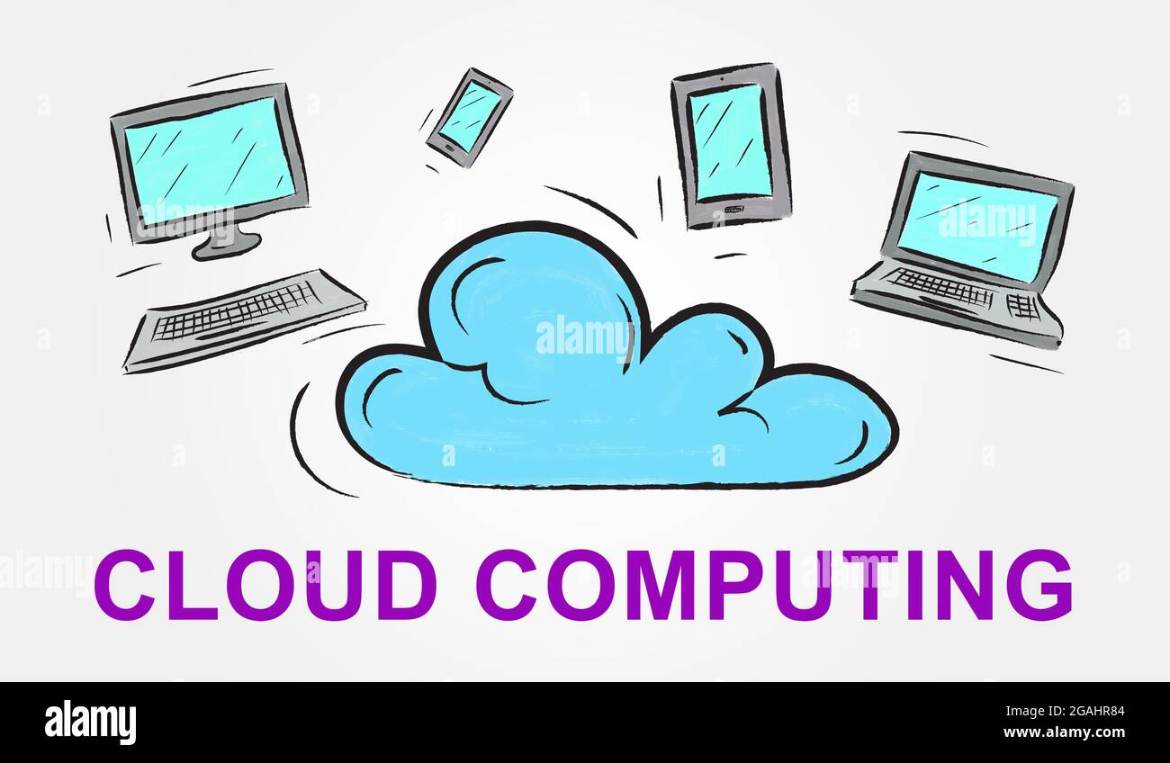 Illustration of a cloud computing concept Stock Photo - Alamy