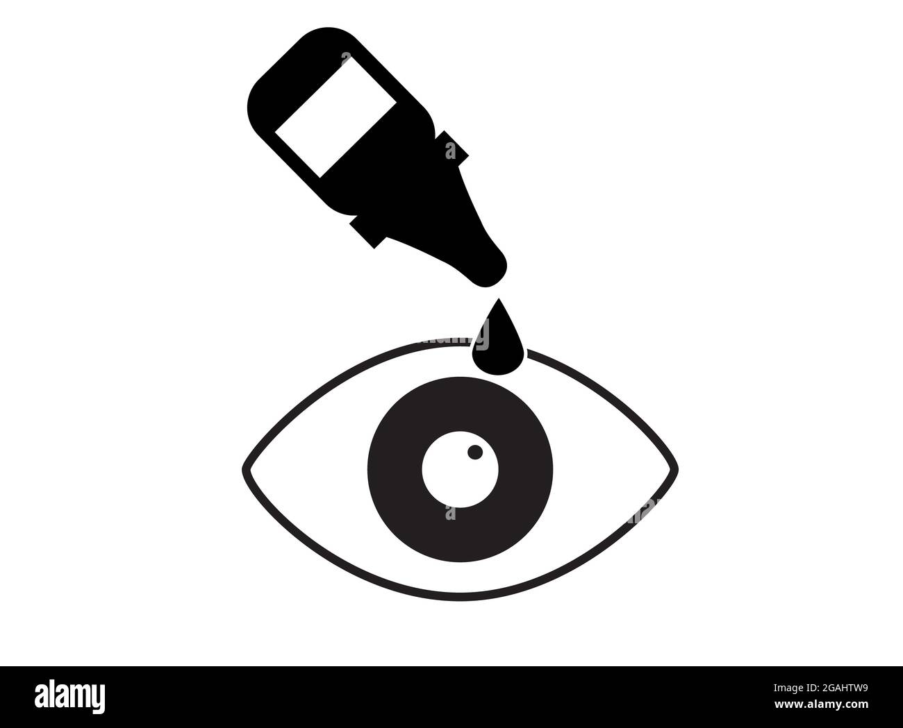 Eye drop icon on white background. Eye health sign. Dropper bottle symbol. flat style. Stock Photo
