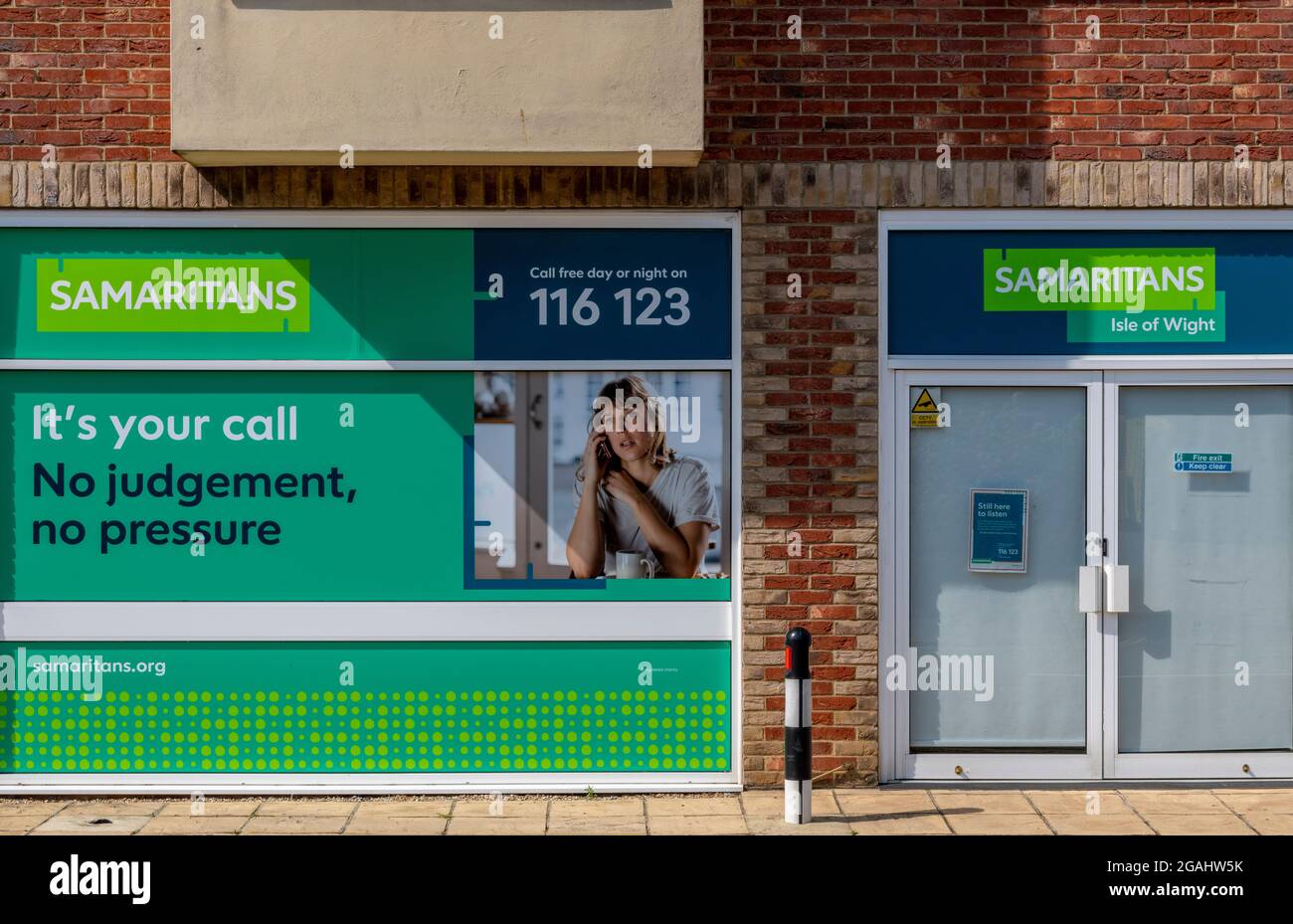 samaritans office in newport on the isle of wight. help for mental health issues. suicidal tendancies. Stock Photo