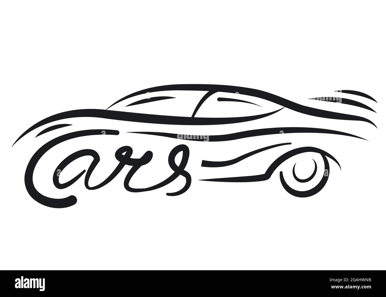 Illustration of the car logo with lettering Stock Vector