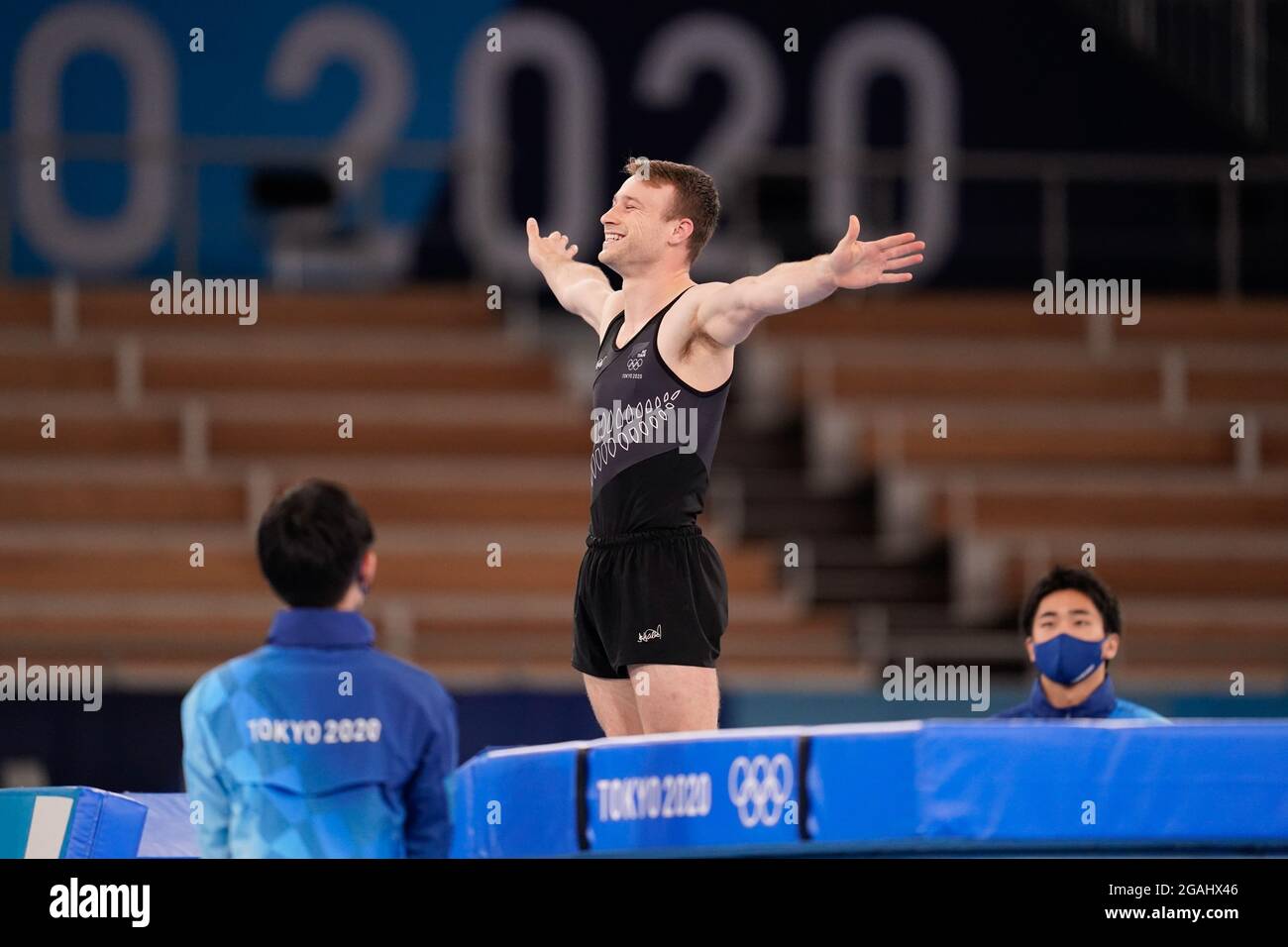 Tokyo, Japan. 31st July, 2021. Dylan Schmidt (NZL) Trampoline : Men's Final  during the Tokyo 2020 Olympic Games at the Ariake Gymnastics Centre in  Tokyo, Japan . Credit: Kohei Maruyama/AFLO/Alamy Live News