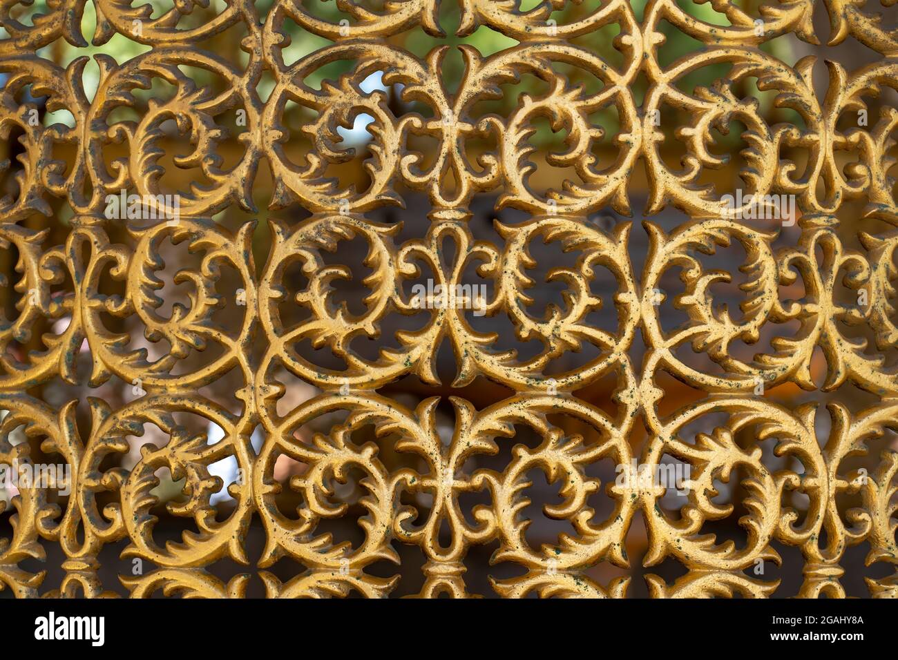 Golden Pattern, Arabesque Background, Window and Door Texture, Stock Photo