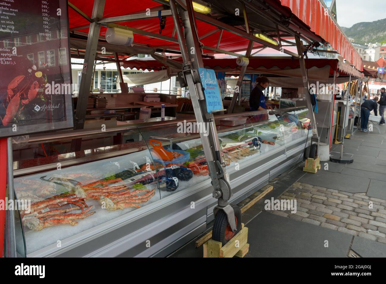Bergen, Norway 24th May, 2017 Crabs and other seafood on display at Bergen's famous fish