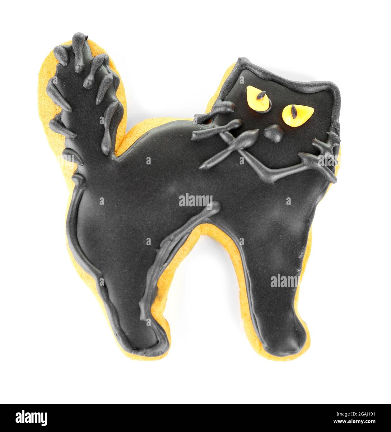 Creative cat shaped Halloween cookies isolated on white background ...