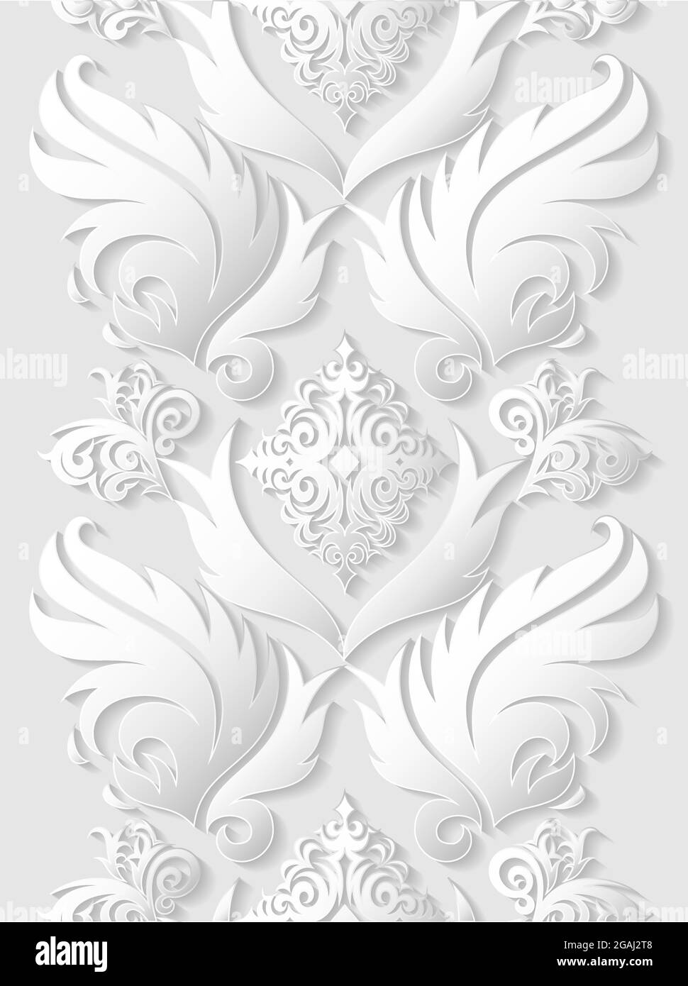 Seamless floral ornament on background. Wallpaper pattern. Plant ...