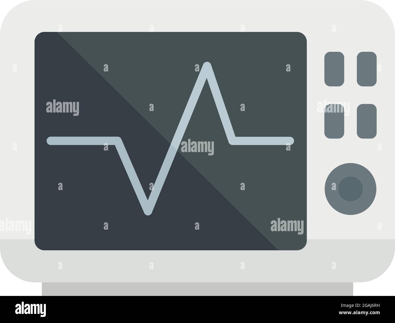 Heart rate monitor icon. Flat illustration of heart rate monitor vector ...