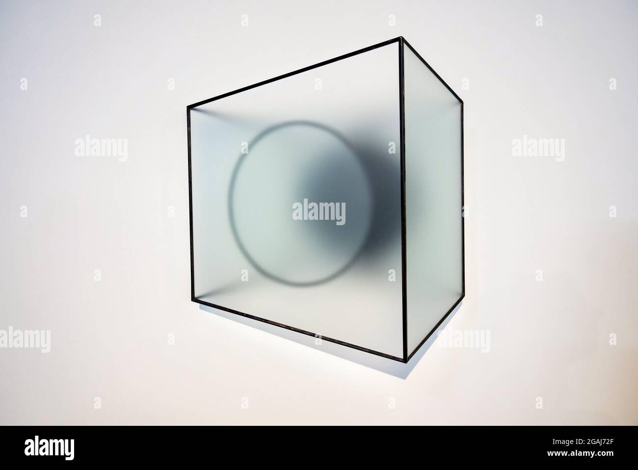 Abstract background connection with geometric cubes Stock Photo
