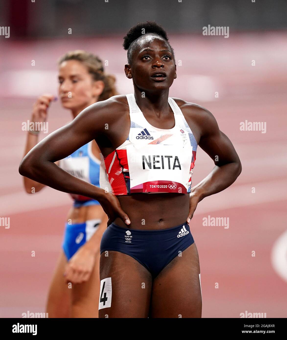 Great Britain's Daryll Neita reacts after the Women's 100 metres third ...