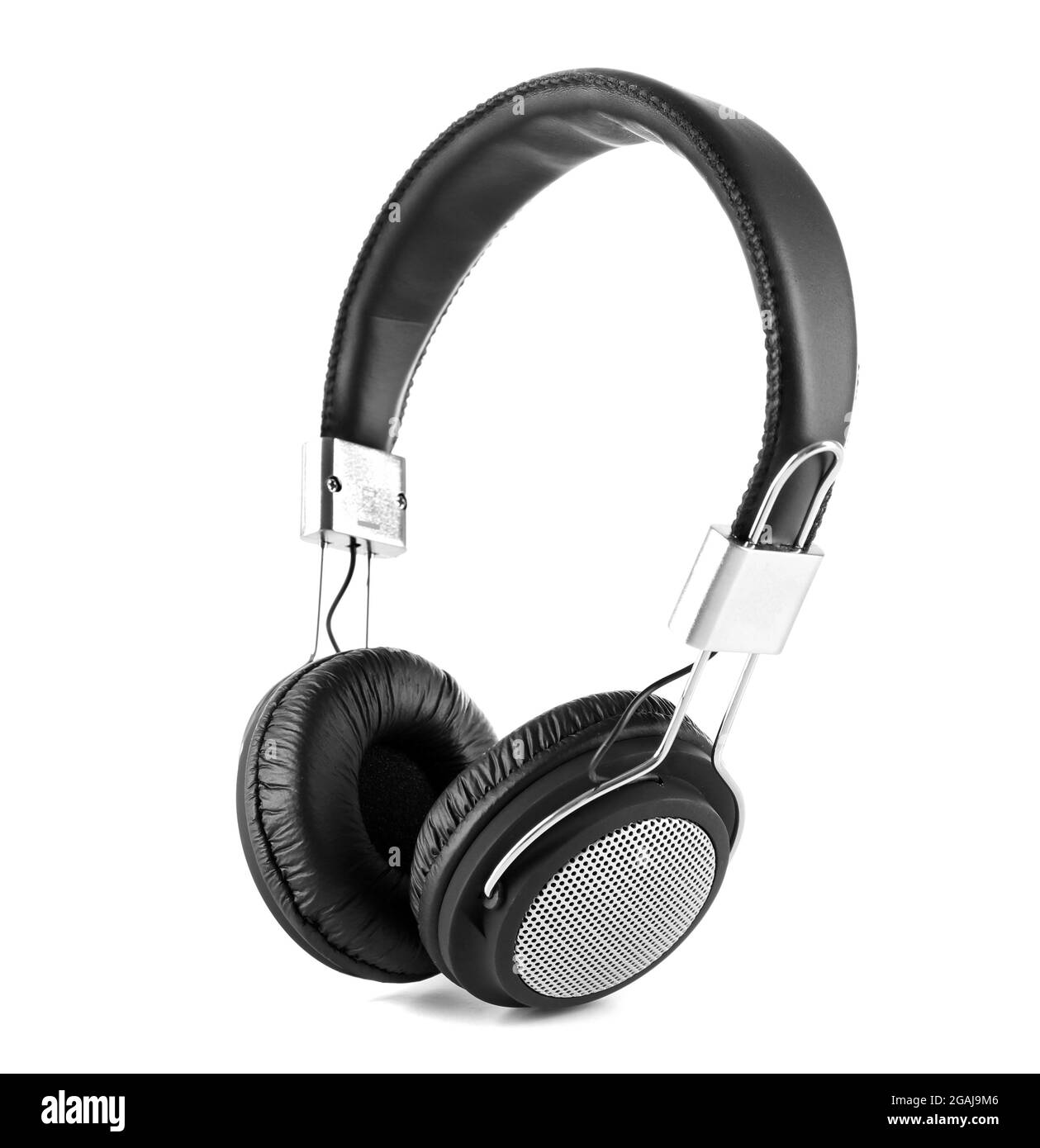 Black headphones isolated on white Stock Photo Alamy