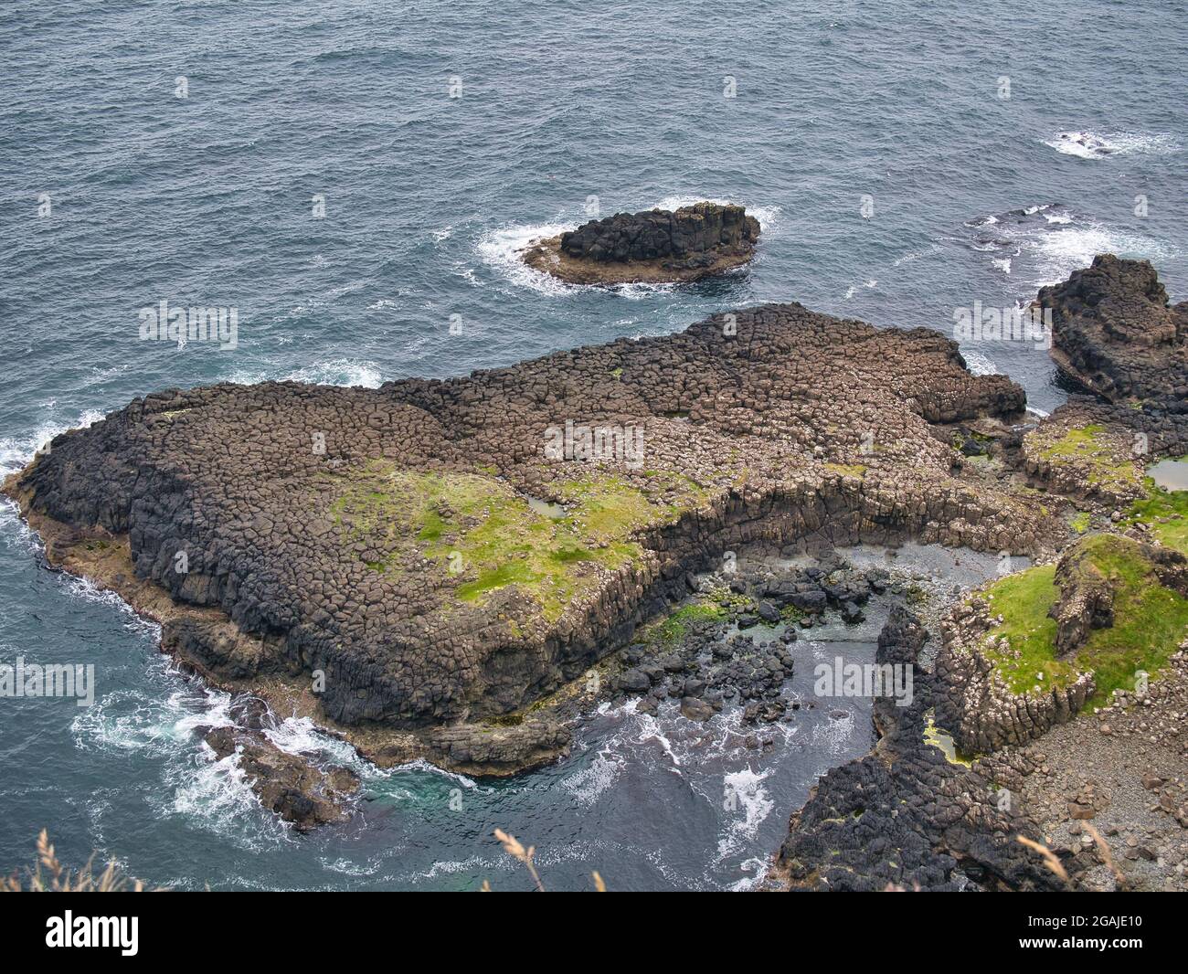 Basalt columns at Giants Causeway on the Antrim Coast, Northern Ireland, UK Stock Photo