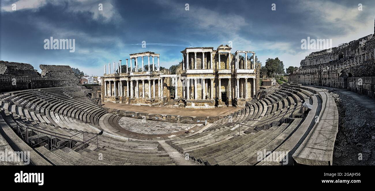Roman theater in Merida, Spain Stock Photo
