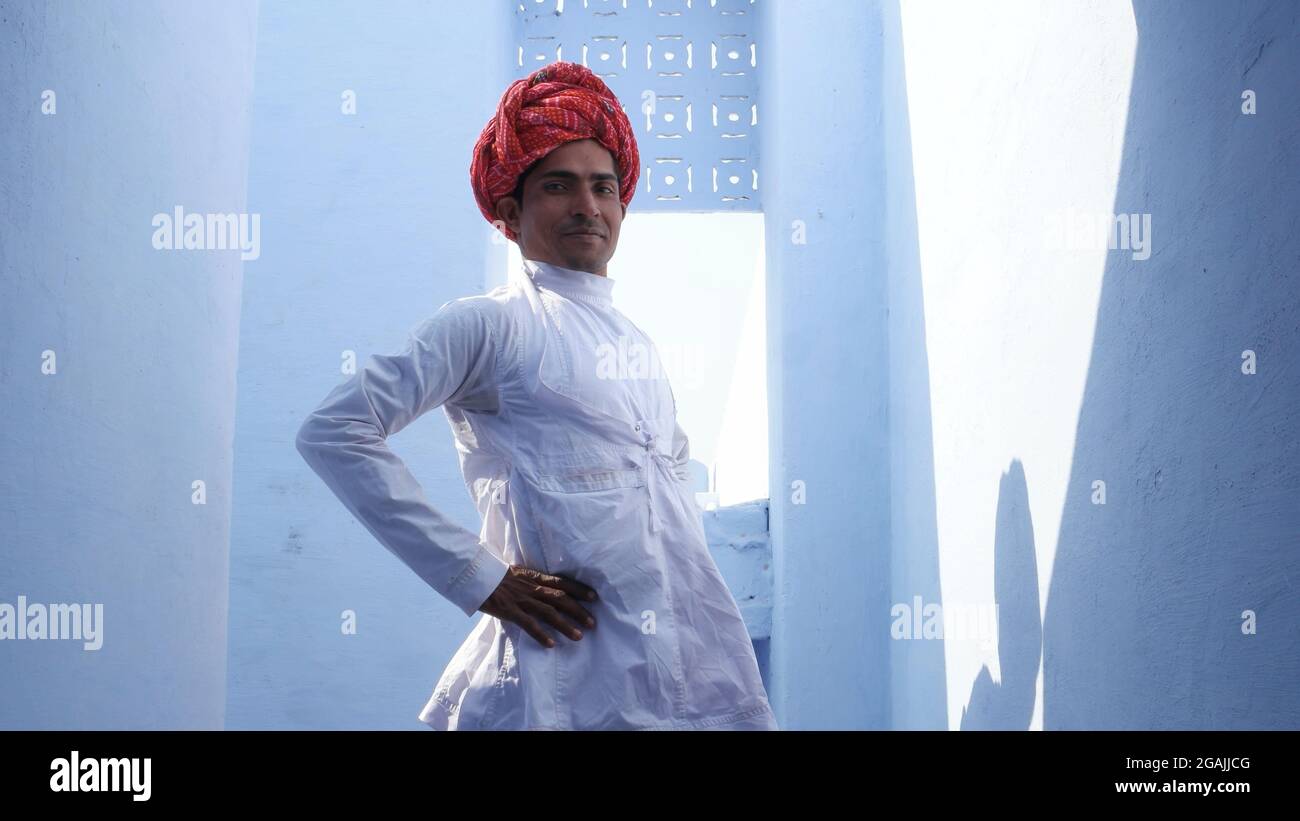 Closeup shot of an Indian male dressed 