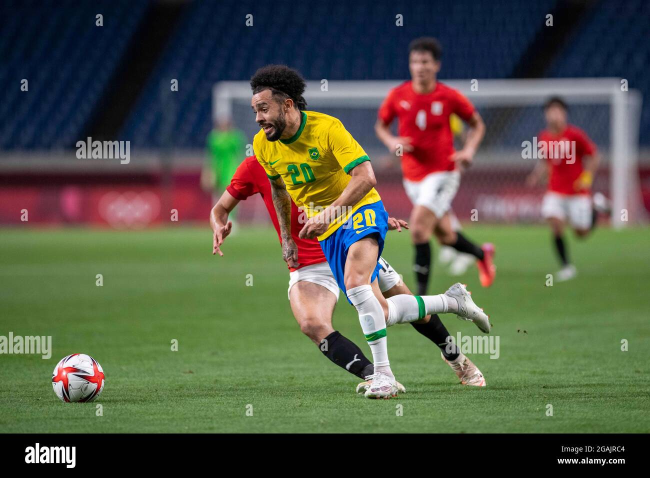 Tokyo, Japan. 31st July, 2021. T'QUIO, TO - 31.07.2021: TOKYO 2020 OLYMPIAD  TOKYO - Guilherme Arana do Brasil during the soccer game between Brazil and  Egypt at the Tokyo 2020 Olympic Games