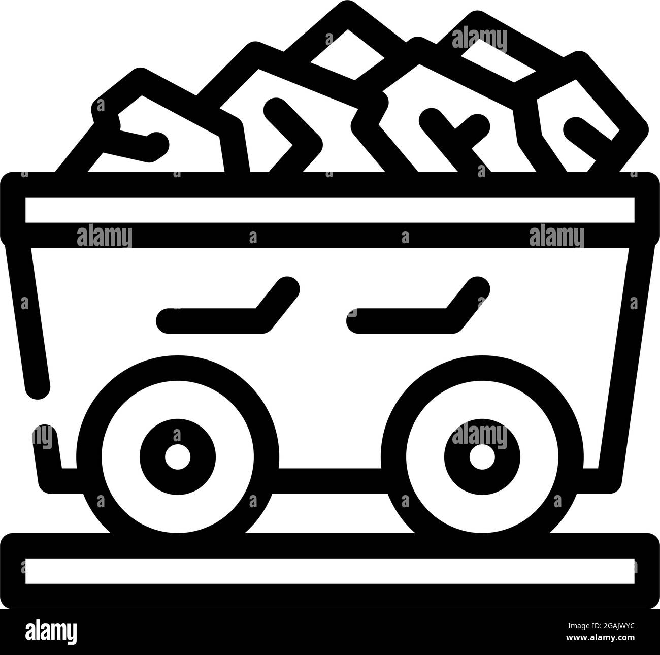 coal cart line icon vector illustration Stock Vector Image & Art - Alamy