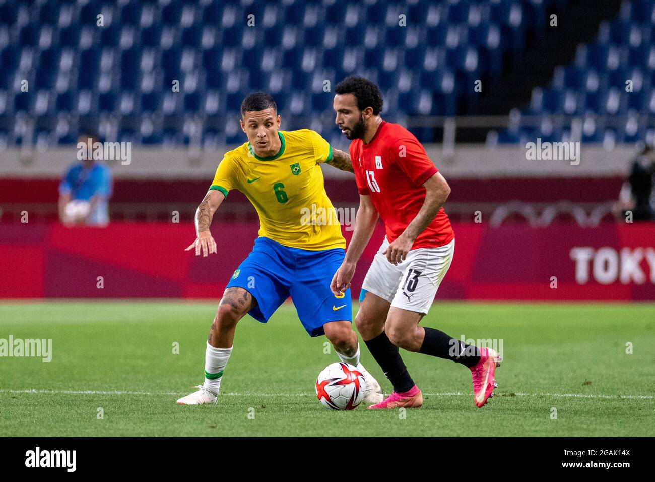 Tokyo, Japan. 31st July, 2021. T'QUIO, TO - 31.07.2021: TOKYO 2020 OLYMPIAD  TOKYO - Guilherme Arana do Brasil during the soccer game between Brazil and  Egypt at the Tokyo 2020 Olympic Games