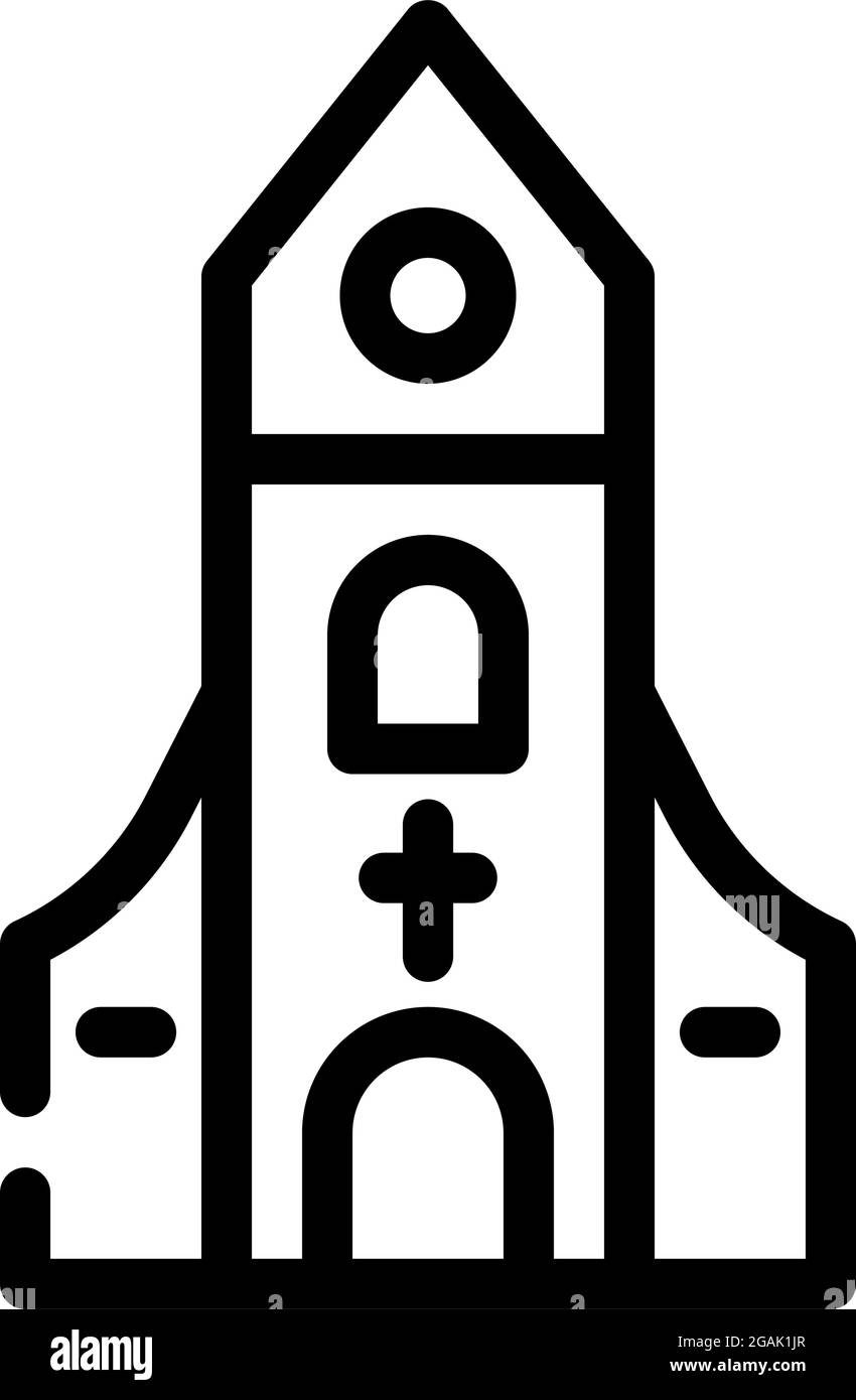 christian church line icon vector illustration Stock Vector