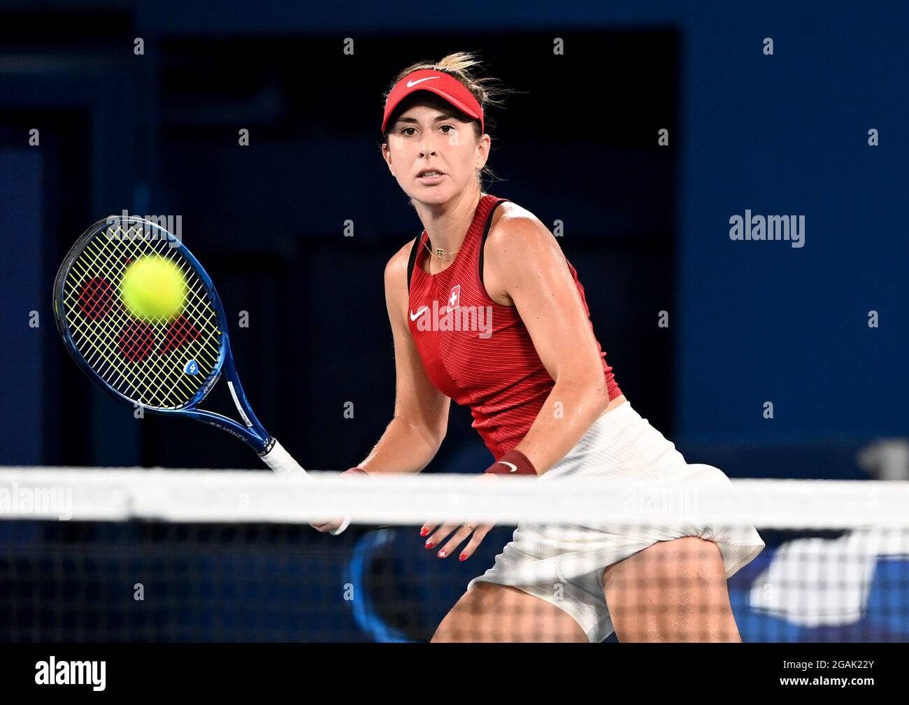Tokyo, Japan. 31st July, 2021. Tokio, Japan. 31st July, 2021. Tennis:  Olympics, women's singles, final, Bencic (Switzerland) - Vondrousova (Czech  Republic). Belinda Bencic in action. Credit: Marijan Murat/dpa/Alamy Live  News Credit: dpa