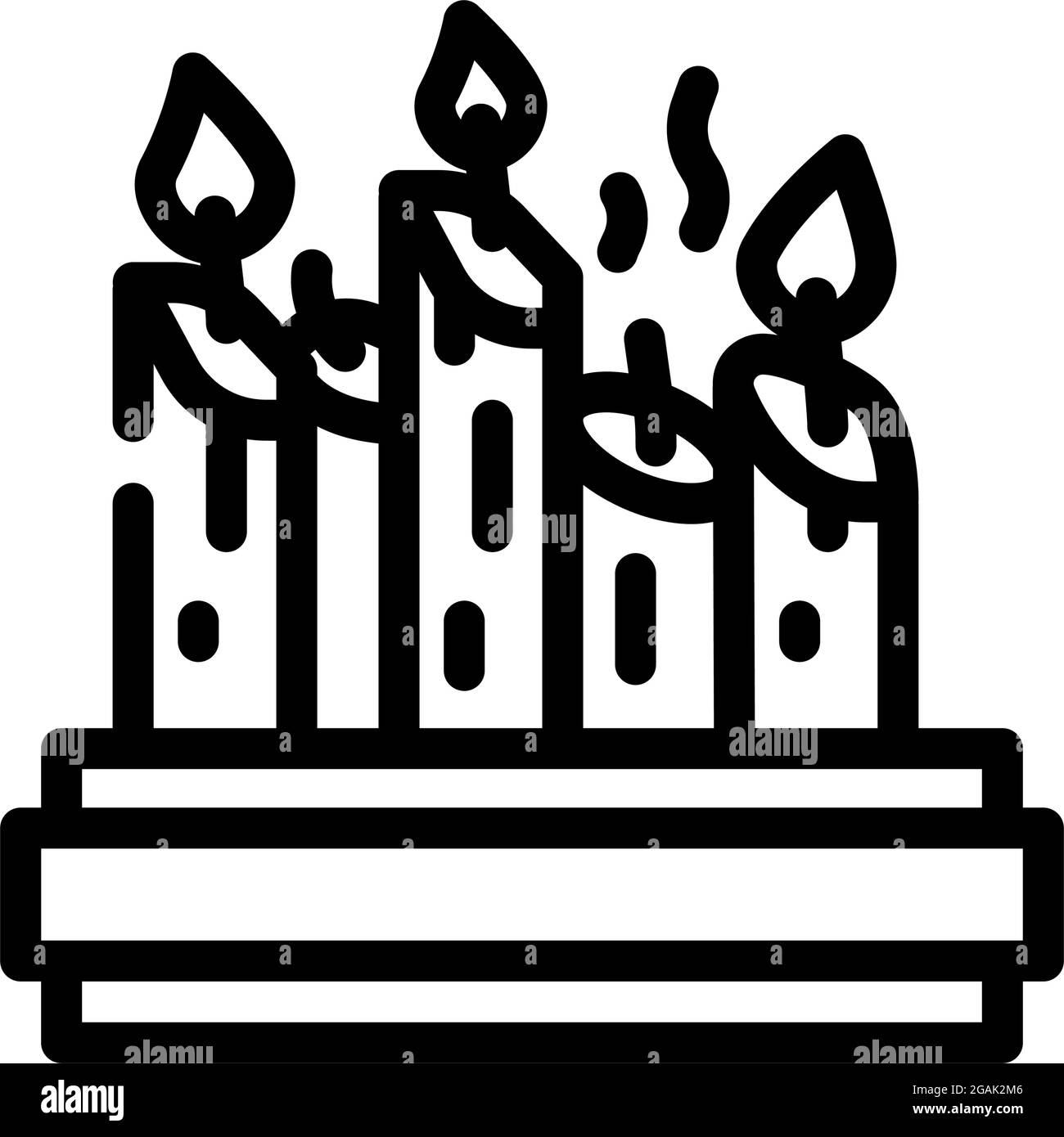 church candles line icon vector illustration Stock Vector