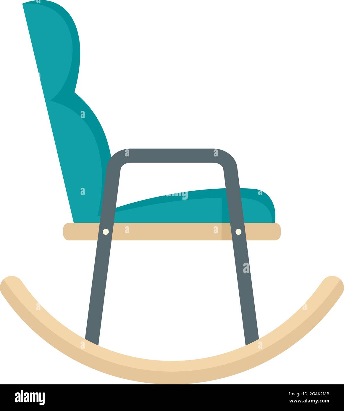 Soft rocking chair icon. Flat illustration of soft rocking chair vector ...