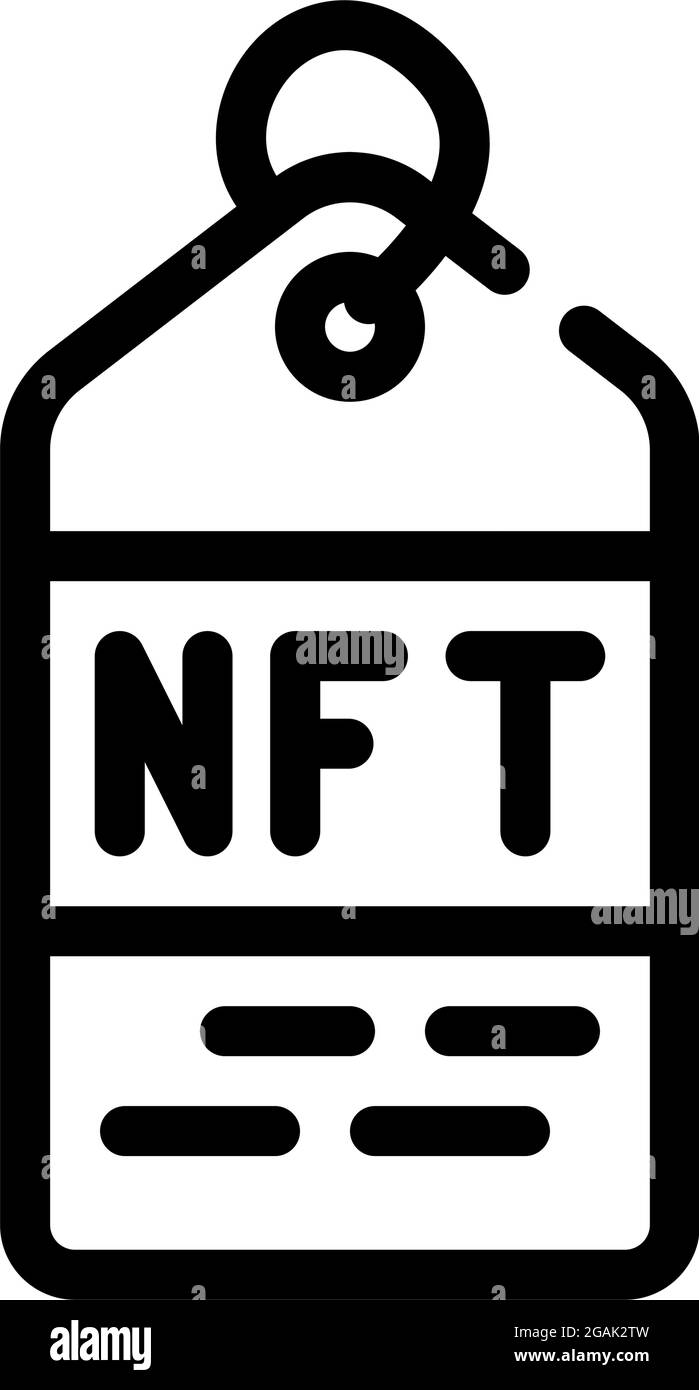 nft label line icon vector illustration Stock Vector Image & Art - Alamy
