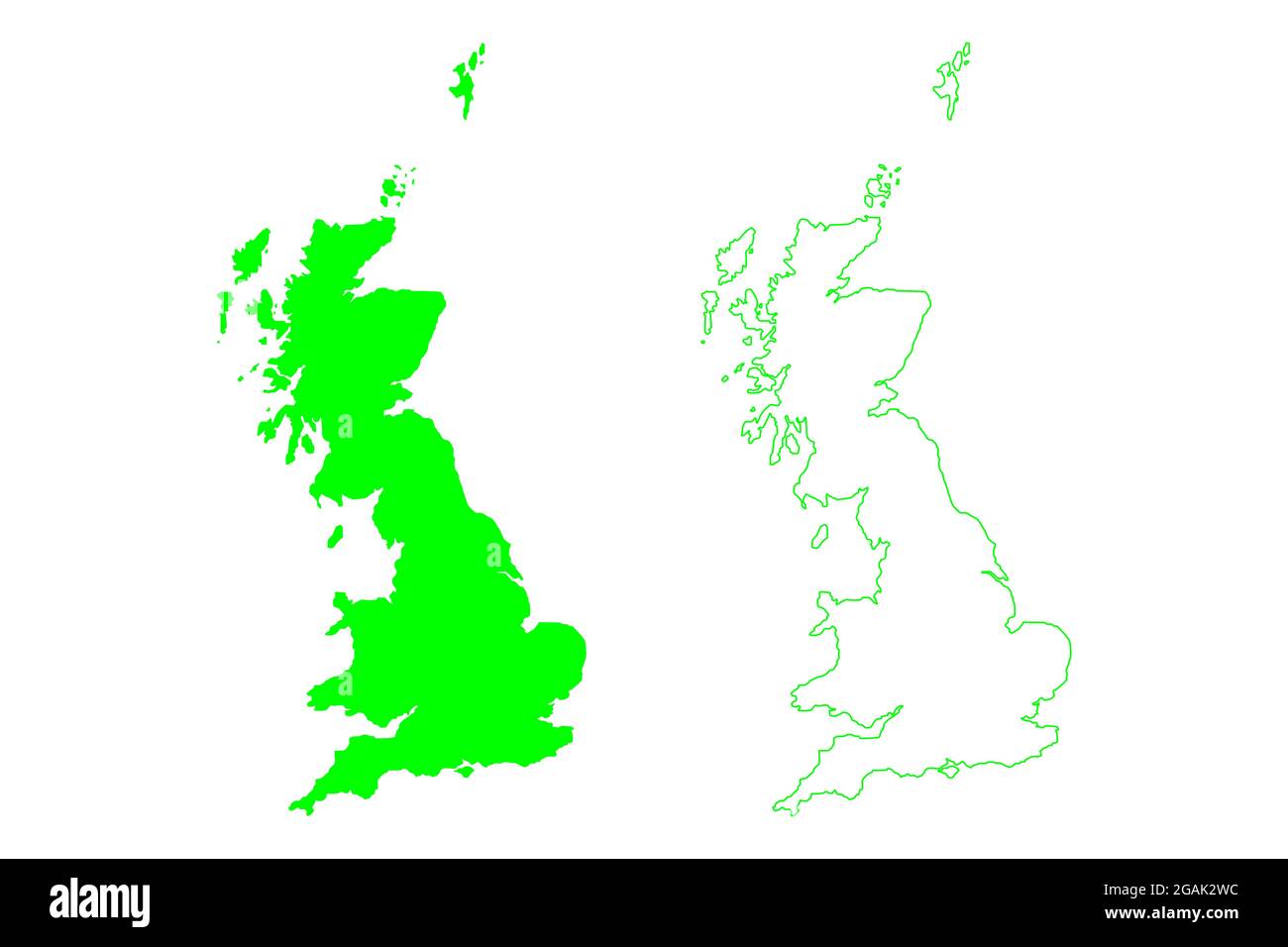 Great britain island map