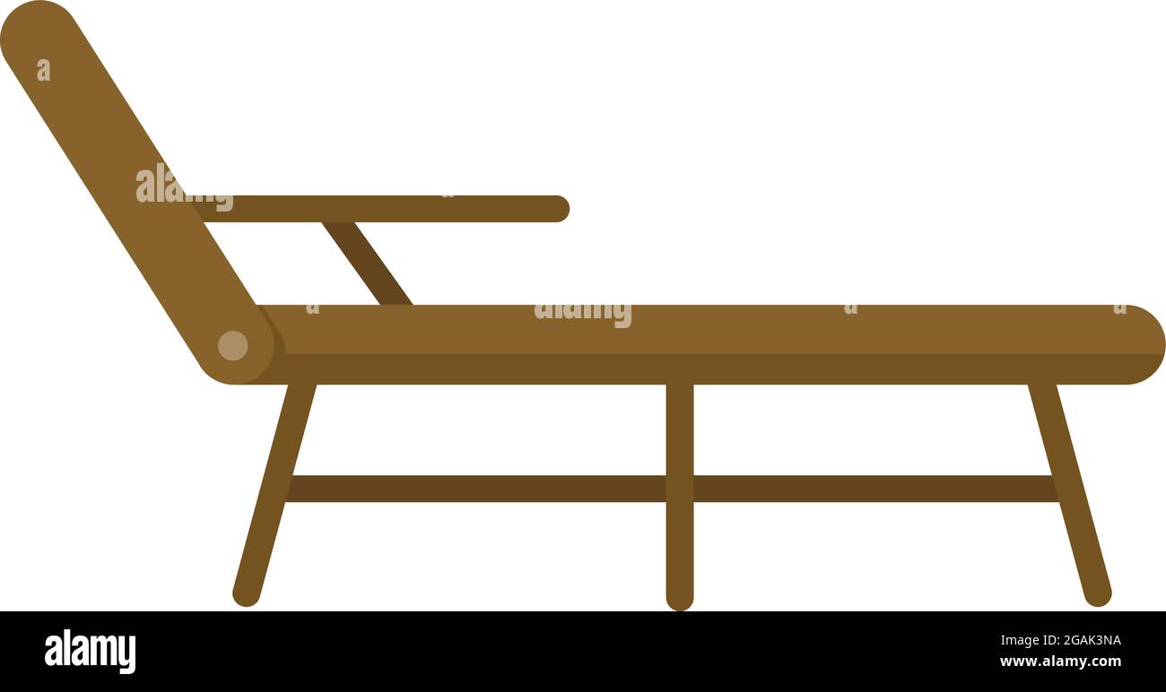 Deck chair icon. Flat illustration of deck chair vector icon isolated ...