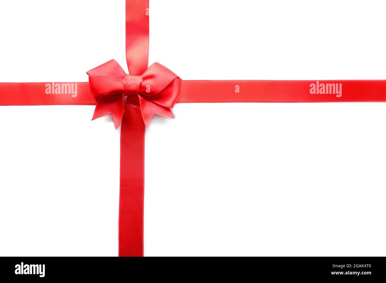 Two ribbons and bow, isolated on white Stock Photo Alamy