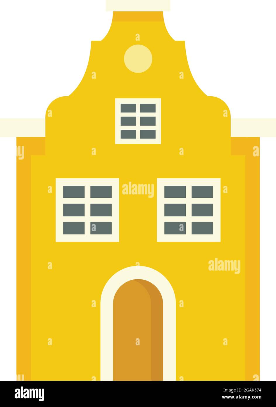 Cute Riga house icon. Flat illustration of cute Riga house vector icon isolated on white background Stock Vector