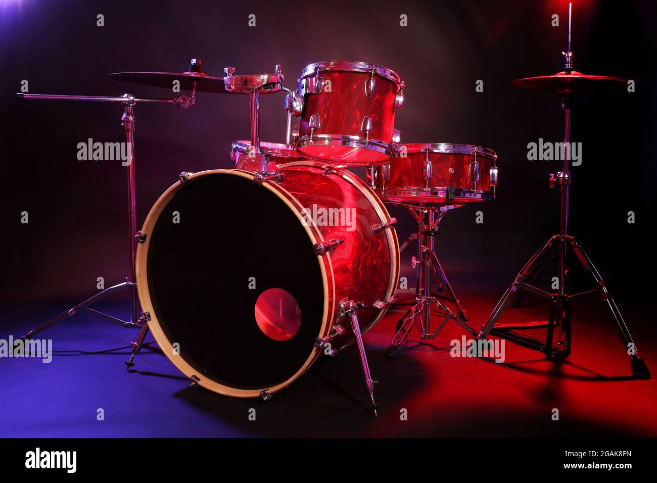 Drum set on a stage Stock Photo Alamy