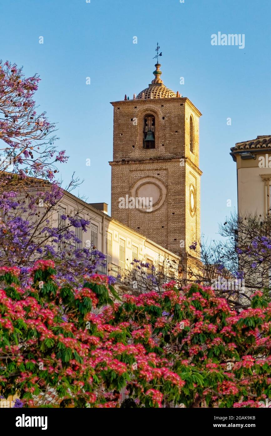 Iglesia de Santiago Apostol, Malaga, Costa del Sol, Provinz Malaga, Andalusien, Spanien, Europa, Stock Photo