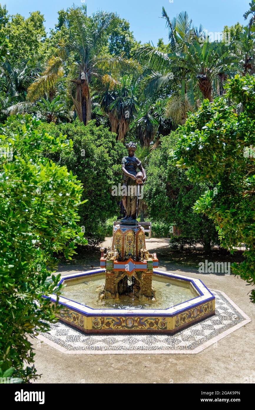Brunnen in Malaga, Costa del Sol, Provinz Malaga, Andalusien, Spanien, Europa, Stock Photo