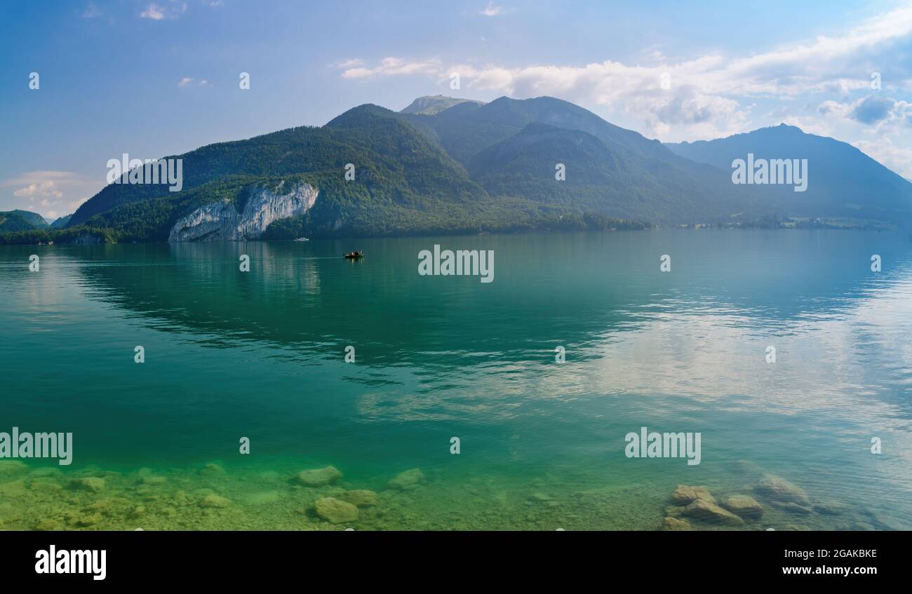 A view of A view of Hallstatter lake, Austria Stock Photo