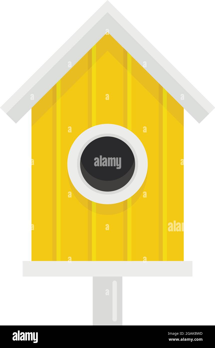 New bird house icon. Flat illustration of new bird house vector icon isolated on white background Stock Vector