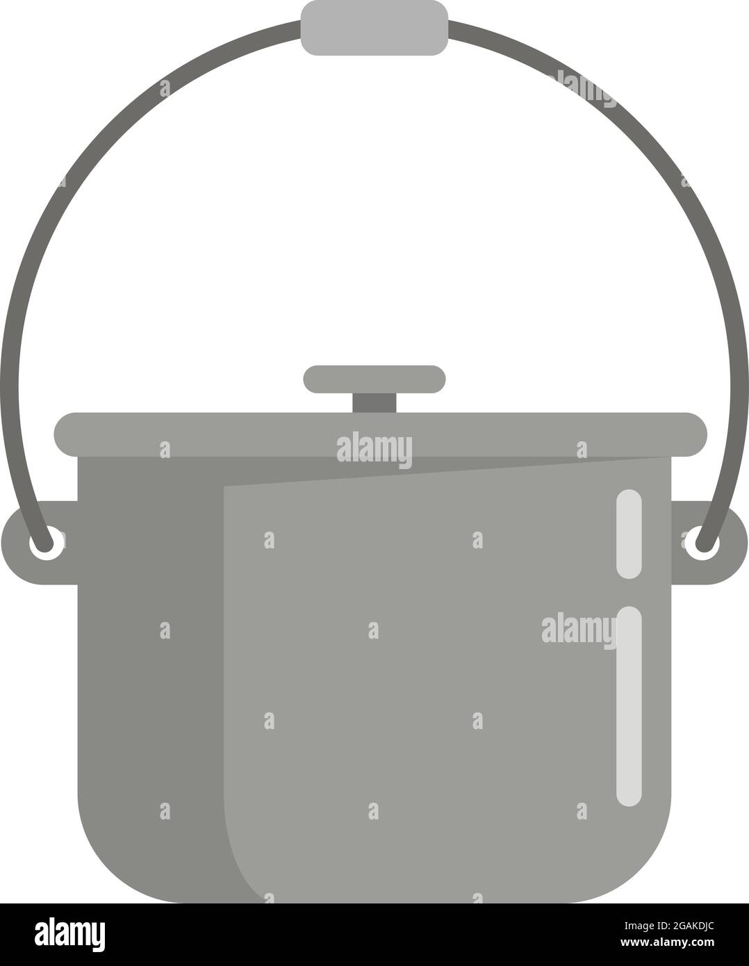 Camping food fire pot icon. Flat illustration of camping food fire pot ...
