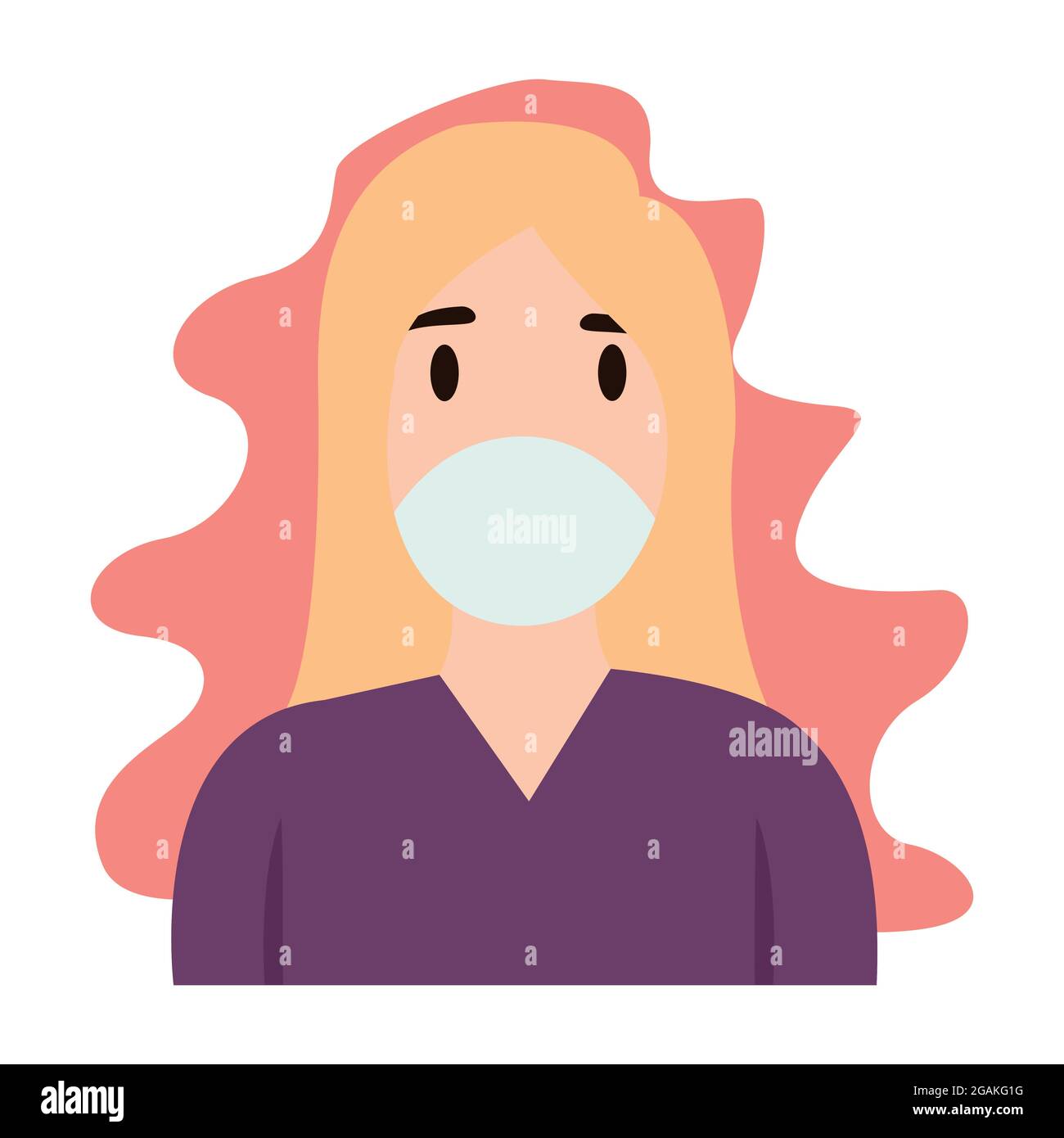 Girl in protective medical mask vector image. Stock Vector
