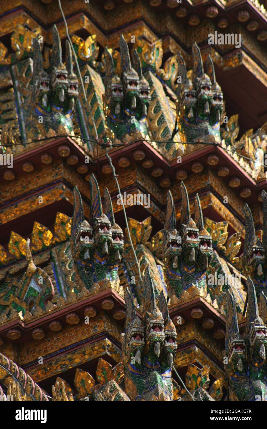 An ornately decorated Buddhist Temple, Thailand Stock Photo