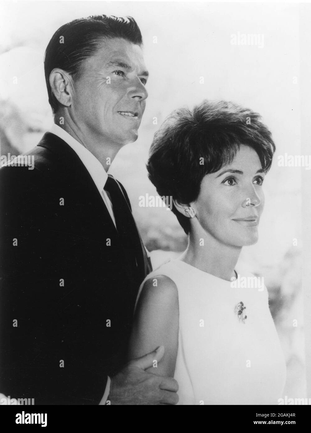 Governor of California Ronald Reagan (1911-2004) with his wife Nancy Davis Reagan (1921-2016), Sacramento, CA, 1971. (Photo by Office of Governor Reagan/RBM Vintage Images) Stock Photo