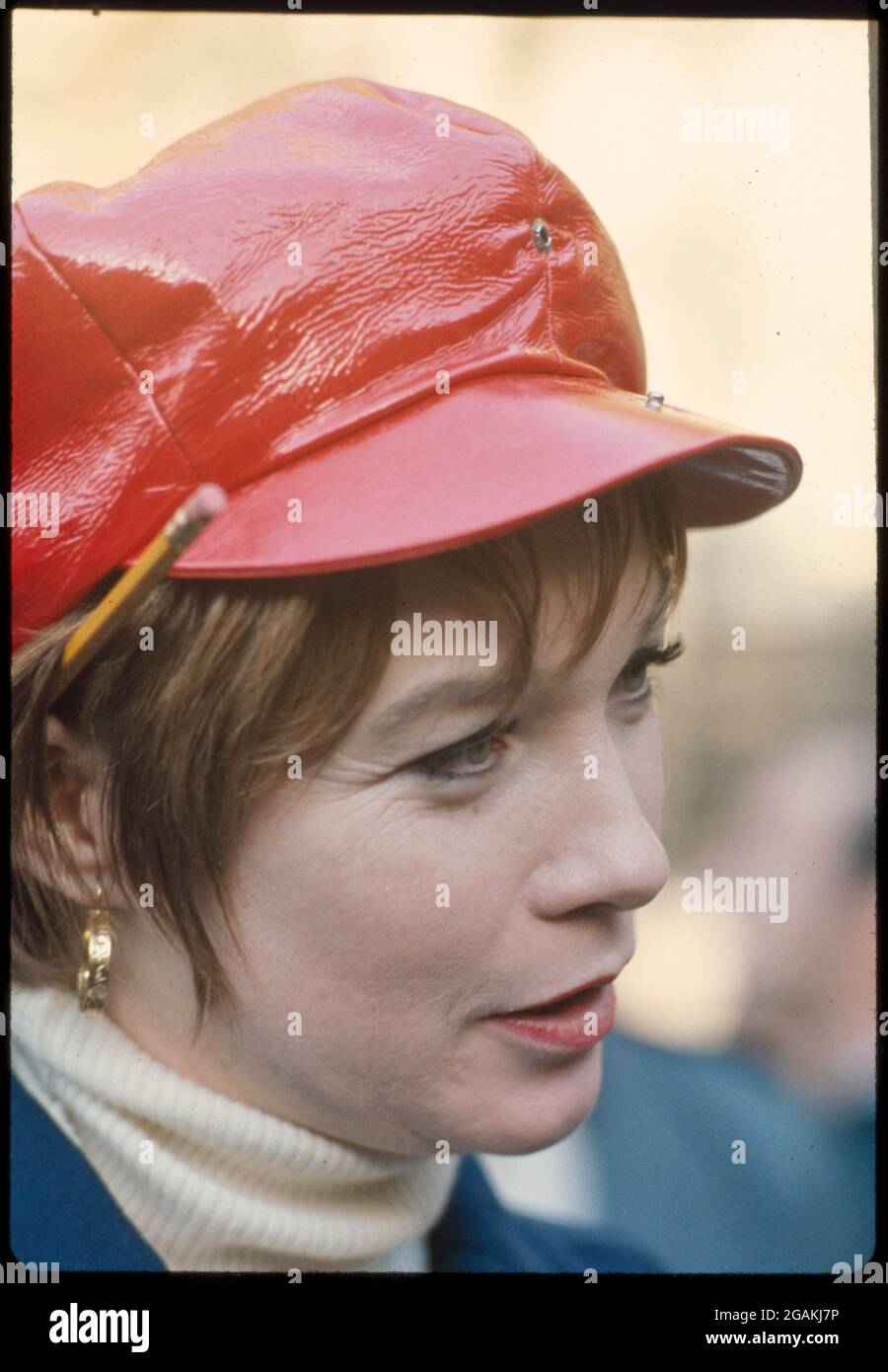 Actress Shirley MacLaine participates in the massive Vietnam Moratorium, a demonstration to end the war in Vietnam, New York, NY, 10/15/1969. (Photo by Bernard Gotfryd/LOC/RBM Vintage Images) Stock Photo