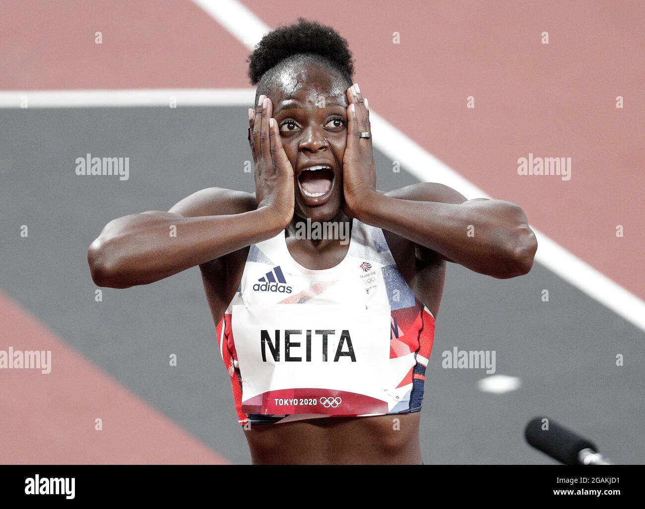 Tokyo, Japan. 31st July, 2021. Great Britain Daryll Neita reacts after ...