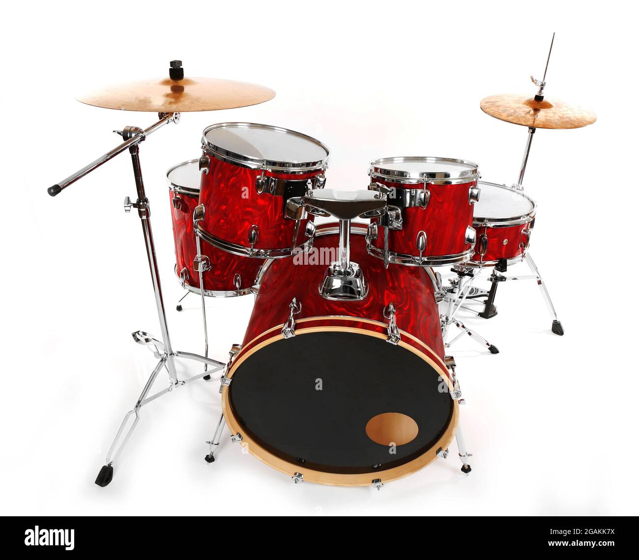 Set of red drums isolated on white background Stock Photo Alamy