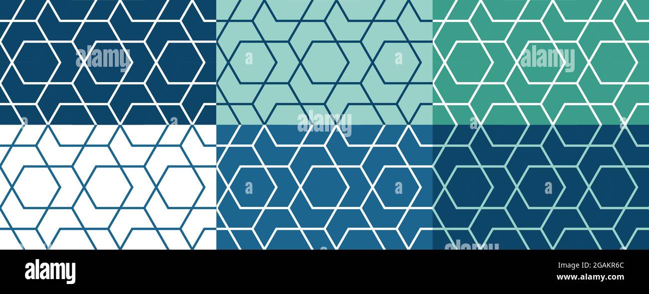 Set of six geometric islamic seamless pattern Stock Vector Image & Art ...