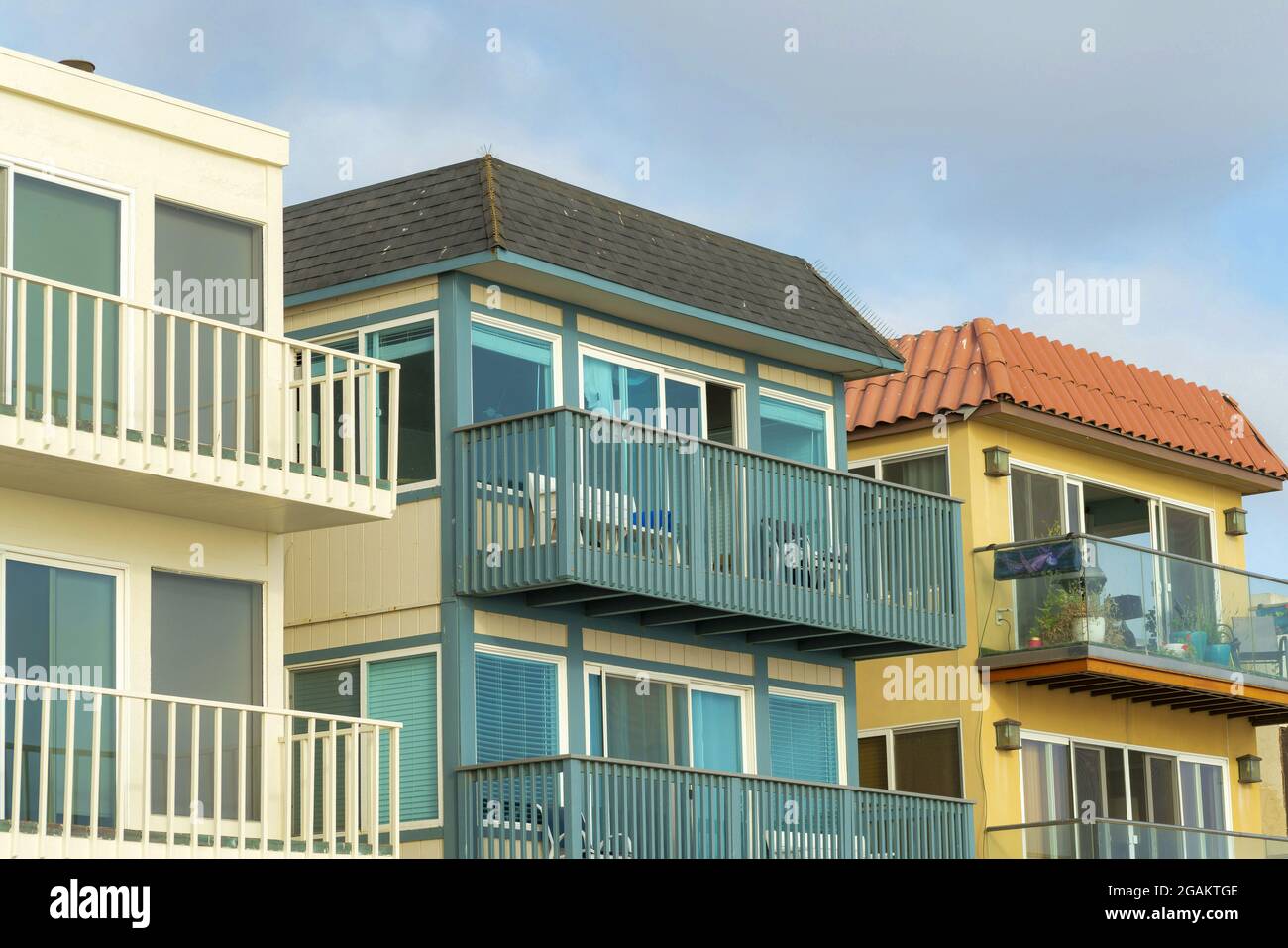 Scenic view of modern residential buildings under a cloudy sky Stock ...
