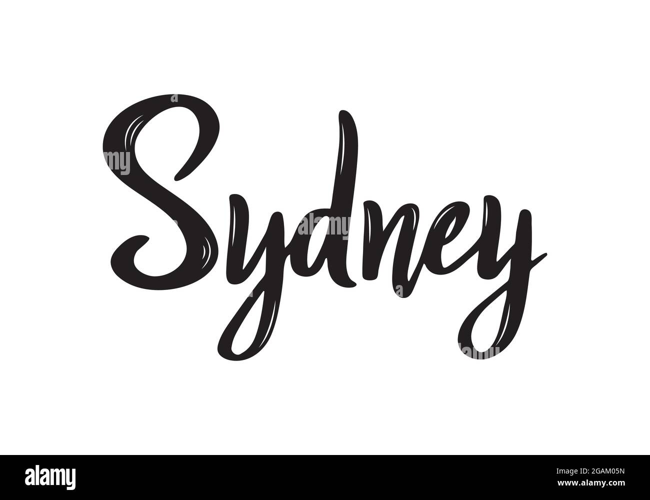 Sydney handwritten calligraphy name of the city. Hand drawn brush  calligraphy. City lettering design. Vector Template Stock Vector Image &  Art - Alamy