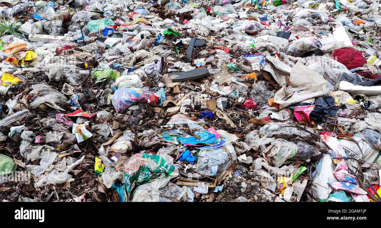 Environmental pollution by dumping different types of garbage Stock Photo Alamy