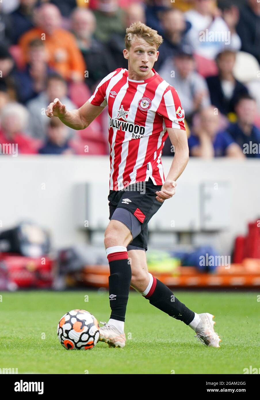 Brentford's Mads Roerslev Rasmussen during the pre-season friendly match at the Brentford Community Stadium, London. Picture date: Saturday July 31, 2021. Stock Photo