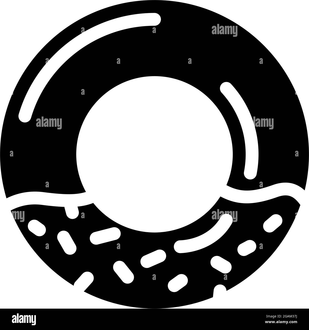 Donut glyph icon delicious Black and White Stock Photos & Images - Alamy