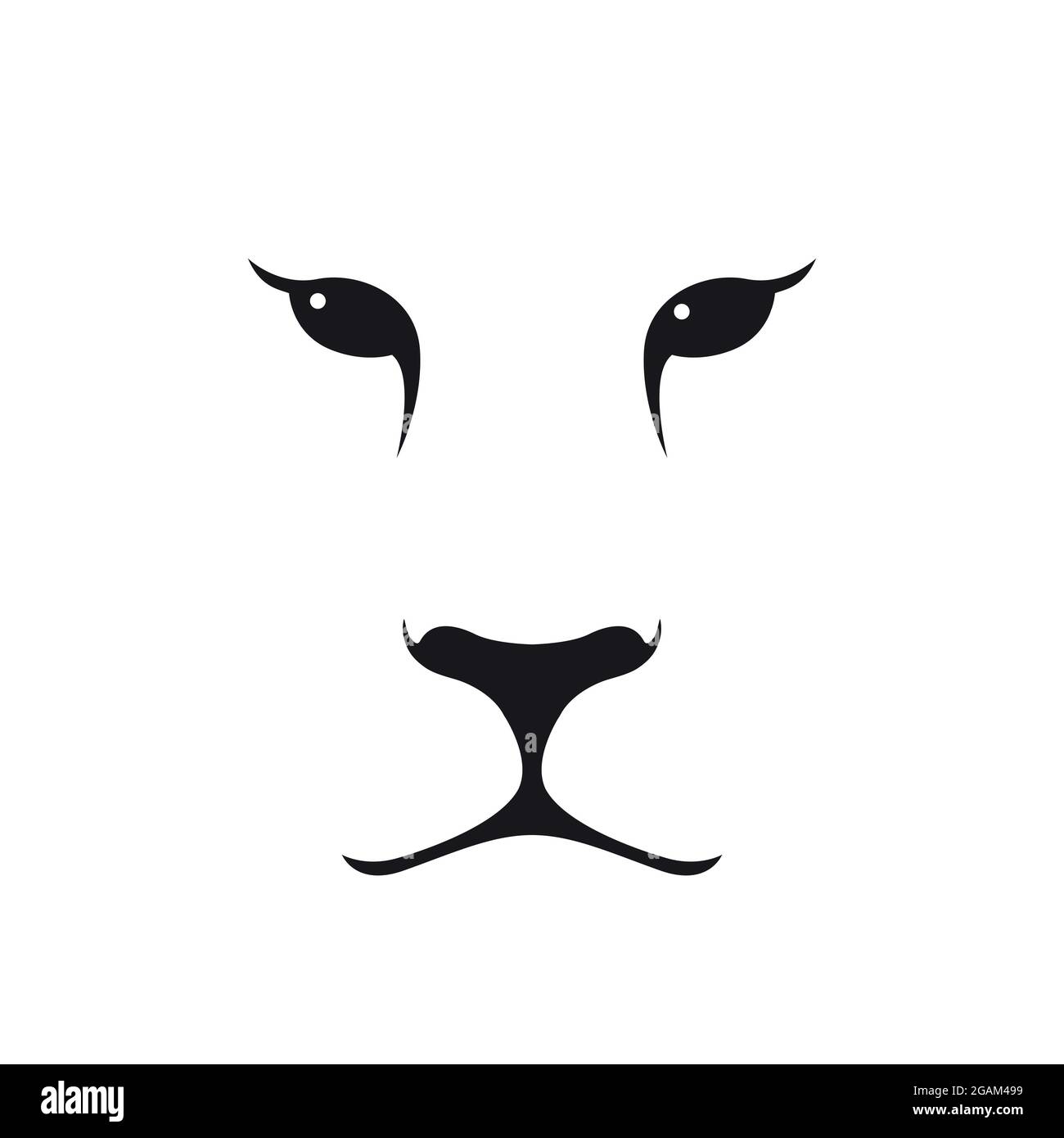 Puma muzzle silhouette. Wild animal emblem. Minimalist template design.  Vector illustration Stock Vector Image & Art - Alamy