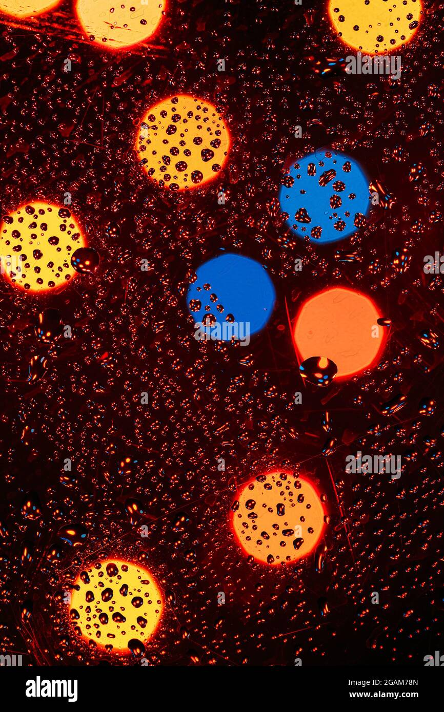 Water Drops Rain Blue Glass Background Stock Photo - Alamy