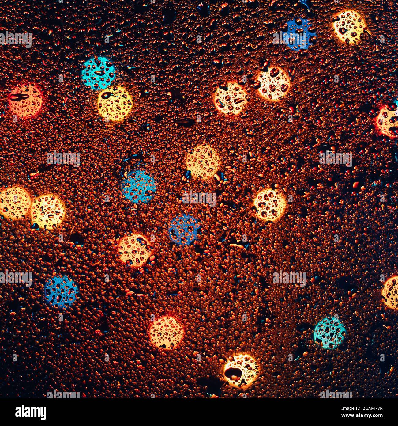 Water Drops Rain Blue Glass Background Stock Photo - Alamy